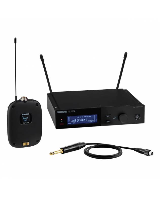 Shure SLXD14+ Digital Wireless Bodypack System with WA305 Instrument Cable (Band: G66) - SLXD+